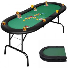 8 Players Texas Holdem Foldable Poker Table