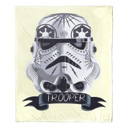 Star Wars, Storm Trooper Decorated Helmet Aggretsuko Comics Silk Touch Throw Blanket, 50" x 60"