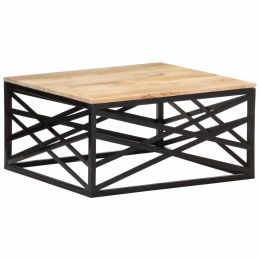 vidaXL Coffee Table 26.8"x26.8"x13.8" Solid Mango Wood