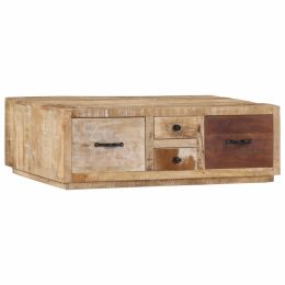 vidaXL Coffee Table 35.4"x23.6"x11.8" Solid Mango Wood