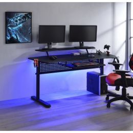 Vildre Gaming Table w/USB Port; Black Finish AL