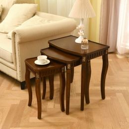 Mid-Century Coffee Table Set, Nesting Tables Living Room Table Set of 3,Living Room Table Set