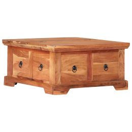 vidaXL Coffee Table 26"x27.6"x13.8" Solid Acacia Wood