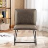 24" Wide Modern Industrial Design Faux Leather Counter Stool with Metal Legs For Dining Room