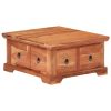 vidaXL Coffee Table 26"x27.6"x13.8" Solid Acacia Wood