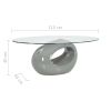 vidaXL Coffee Table with Oval Glass Top High Gloss Gray