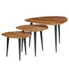 vidaXL Coffee Table Set 3 Pieces Solid Acacia Wood