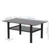 Black glass coffee table, modern and simple, black living room coffee table, side table