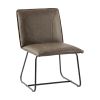 24" Wide Modern Industrial Design Faux Leather Counter Stool with Metal Legs For Dining Room