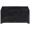 vidaXL Coffee Table Black 25.6"x25.6"x11.8" Solid Mango Wood