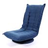 360 Degree Swivel Gaming Chair Folded Video Game Chair;  Adjustable Folding Floor Lazy Man Sofa Chair;  Comfortable Padded Backrest - Blue