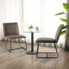 24" Wide Modern Industrial Design Faux Leather Counter Stool with Metal Legs For Dining Room