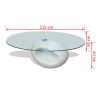 vidaXL Coffee Table with Oval Glass Top High Gloss White