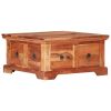 vidaXL Coffee Table 26"x27.6"x13.8" Solid Acacia Wood