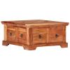 vidaXL Coffee Table 26"x27.6"x13.8" Solid Acacia Wood