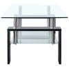 vidaXL Coffee Table Black and Transparent 37.4"x21.7"x15.7" Tempered Glass