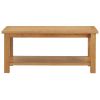 vidaXL Coffee Table 35.4"x17.7"x15.7" Solid Oak Wood