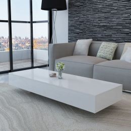 vidaXL Coffee Table High Gloss White (Color: White)