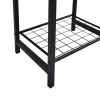 2-Tier End Table;  Industrial Side Table Nightstand with Durable Metal Frame;  Coffee Table with Mesh Shelves for Living Room;  Oak Finish