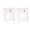 X-shaped bedside table with single drawer coffee table for bedroom living room - Set of 2