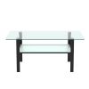 Transparent glass black coffee table, modern simple, living room coffee table, side center table